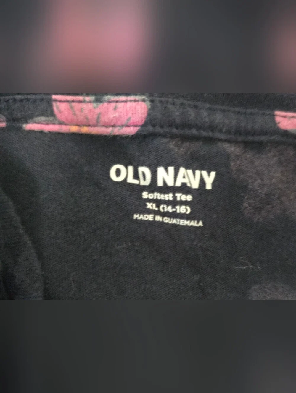Old Navy Girls Blue Floral Print Softest Tee Short Sleeve XL
